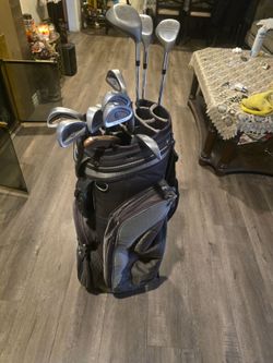 COMPLETE GOLF CLUBS SET WITH 14 WAY DIVIDERS  CART BAG (12 CLUBS SET)
