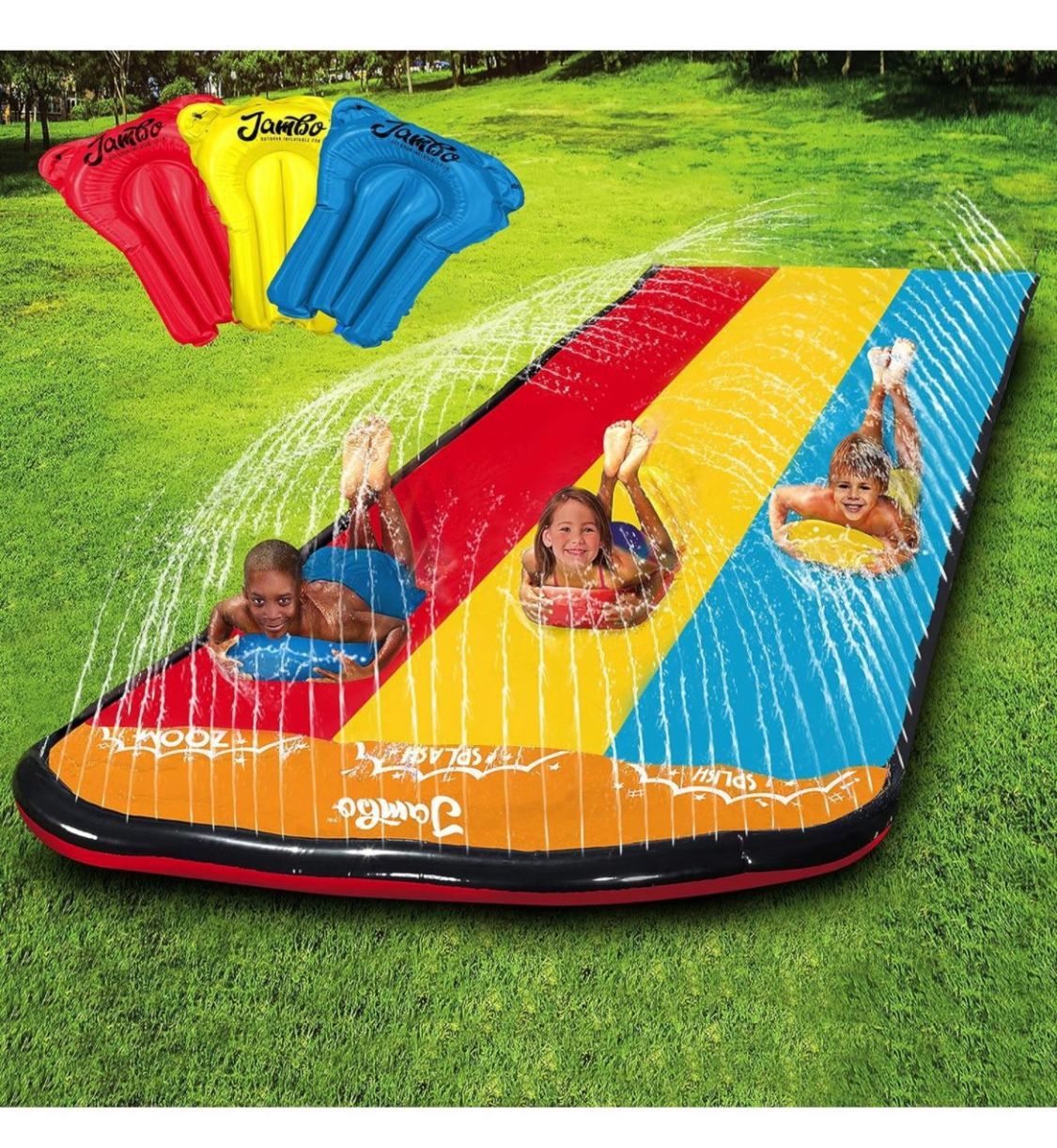 Jambo Premium Slip Splash and Slide with 3 Bodyboards$19.99