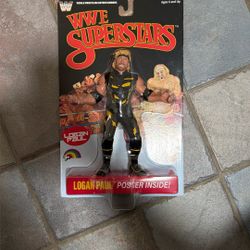 WWE WWF LJN Superstars Logan Paul RARE CHASE 1980s Retro Collectible Action Figure & Poster