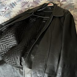 Leather Jacket Black Size large