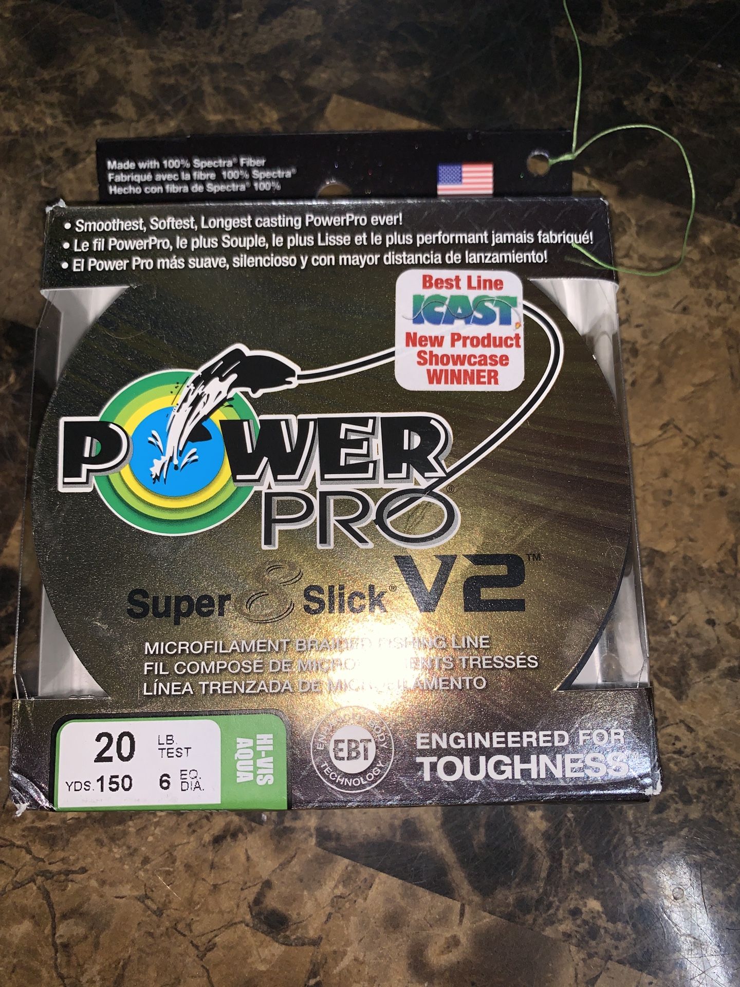 Brand new and available power pro v-2 20 lb fishing line