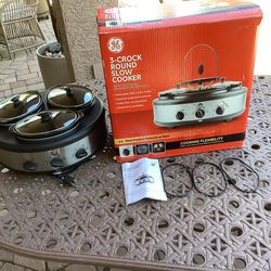 THREE CROCK ROUND SLOW COOKER