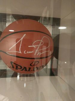 Scottie Pippen Autographed Basketball & Inscribed Case