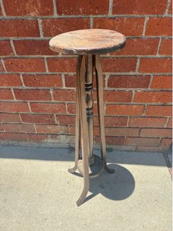 Vintage wood plant stand vase stand