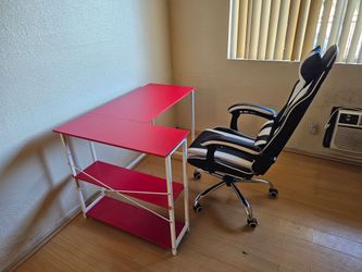 Pamray 43 Inch L Shaped Computer Desk with Reversible Side Storage Shelves, Small Corner Desk for Small Space Home Office,Writing Study Table Gaming P