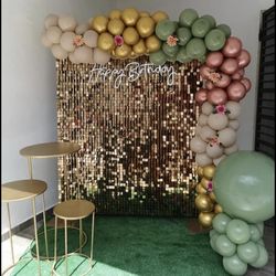 Balloons Garland , Shimer Wall , Cylinders  & More 