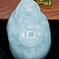Jadeite jade Type A Pendant lucky Dragon Turtle.