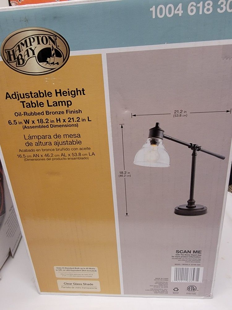 Hampton Bay Adjustable Height Table Lamp