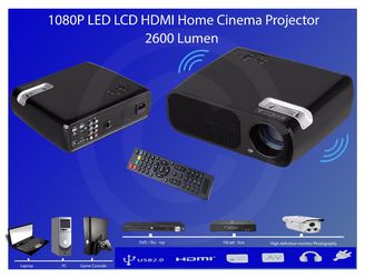 HDMI 1080P LED LCD Home Theater Projector 2600 Lumens for Movies & Presentations