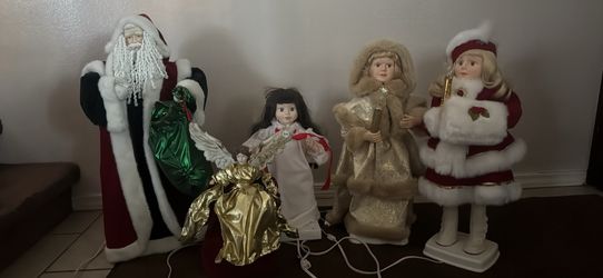 Christmas Holiday Figurine Doll Package – Santa, Mrs. Claus, Angel & Winter Dolls
