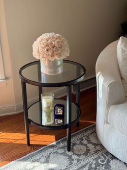 Black Glass Side Table