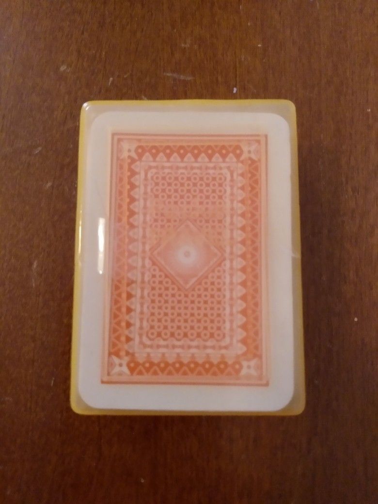 VINTAGE JA-RU MINIATURE POCKET TRAVEL PLAYING POKER MINI DECK OF BRAND NEW CARDS IN SEALED RED HARD PLASTIC JA-RU MINI TRAVEL CARRY CASE