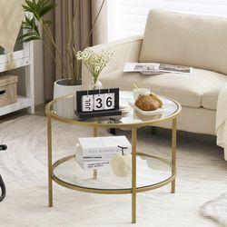 Gold & glass coffee table