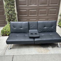 Leather Sofa Couch Futon