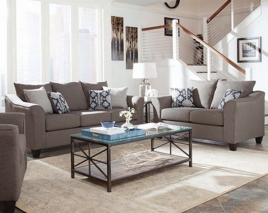2 piece includes Sofa+Loveseat, optional matching chair add on
