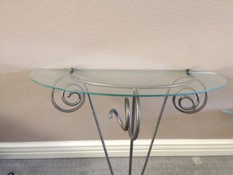 Wall shelves wrought iron and glass