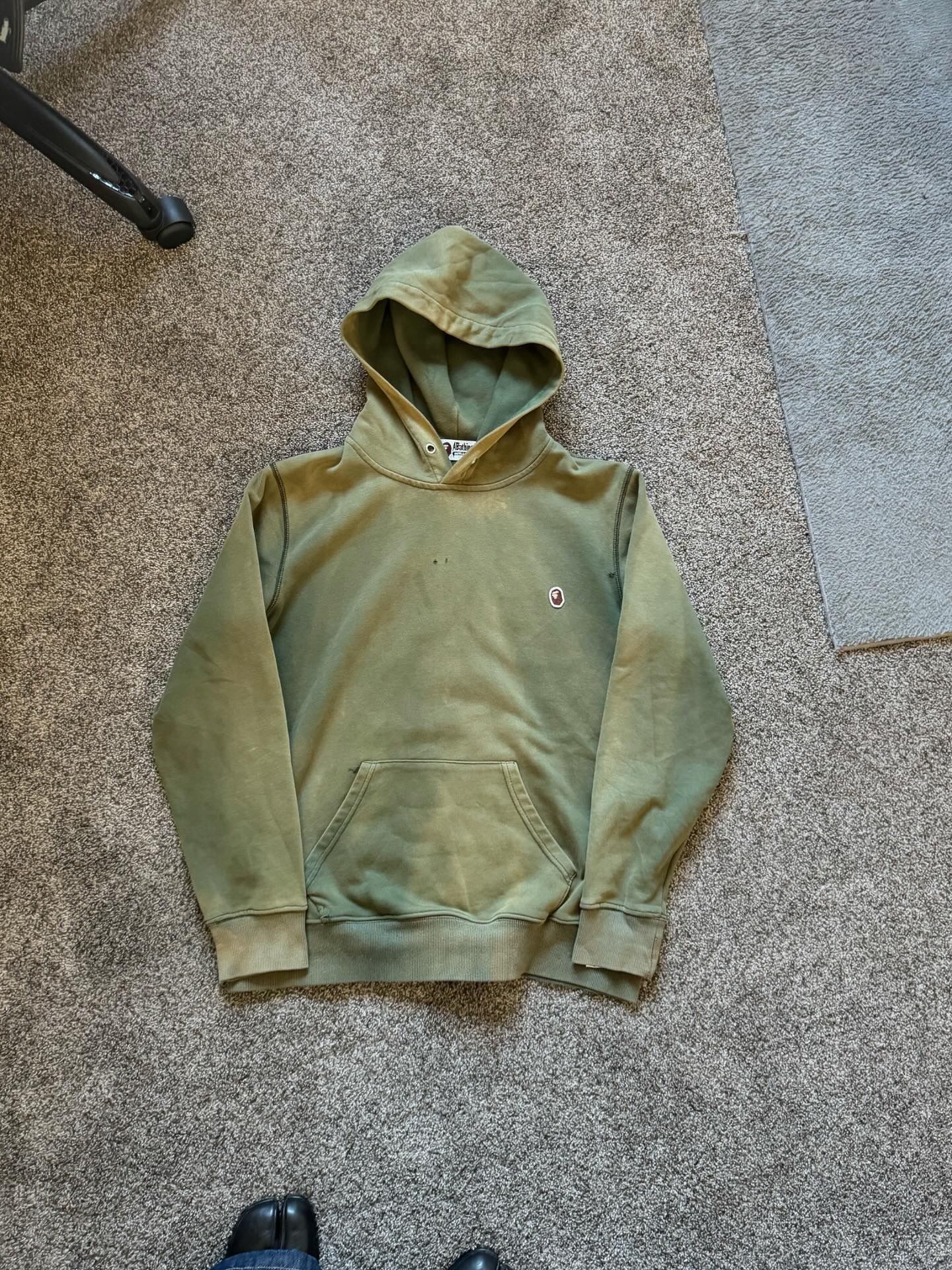 CUSTOM BAPE ONE POINT PULLOVER HOODIE OLIVE DRAB