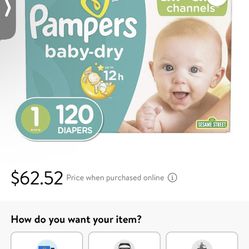 Diaper Pamper Size 1 $45