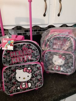 New Hello Kitty Back Pack With Wheels