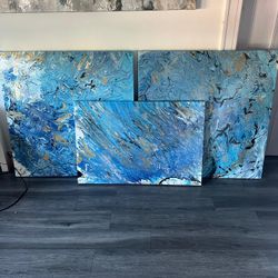 3 Cuadros Decorativos pintados a Mano