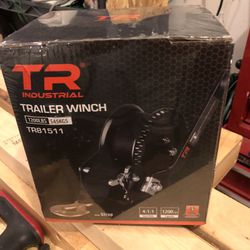 Trailer winch with pre installed 20’ strap and hook brand new in the box
