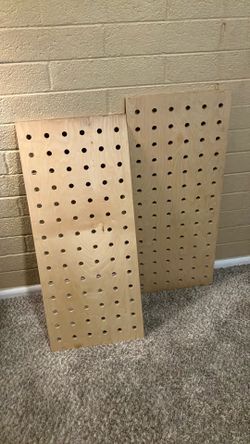 2 Privacy Panels, about 16” by 37” Plywood with Holes