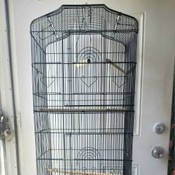 Large Black Bird Cage With Portable Stand