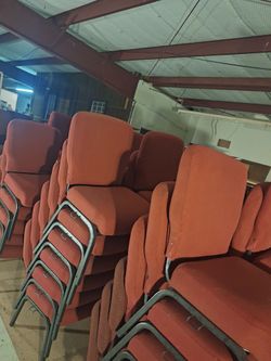 Rust  Fabric Stackable Church Chairs