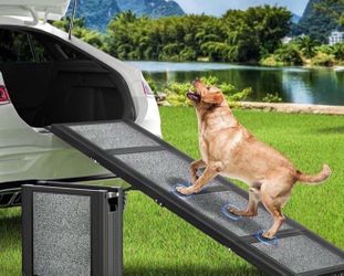 Dog Ramp for Car 71" Long x 17.3" Wide, Foldable Dog Ramp - Pet Ramp with Non-Slip Surface - Portable Dog Stairs