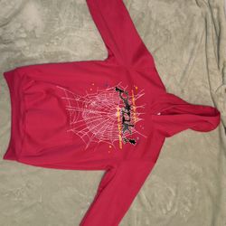 Pink Web Graphic Hoodie