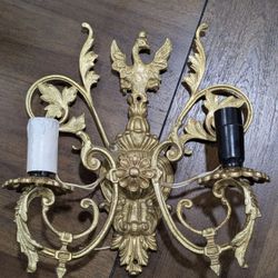 Vintage Brass Eagle Wall Sconce