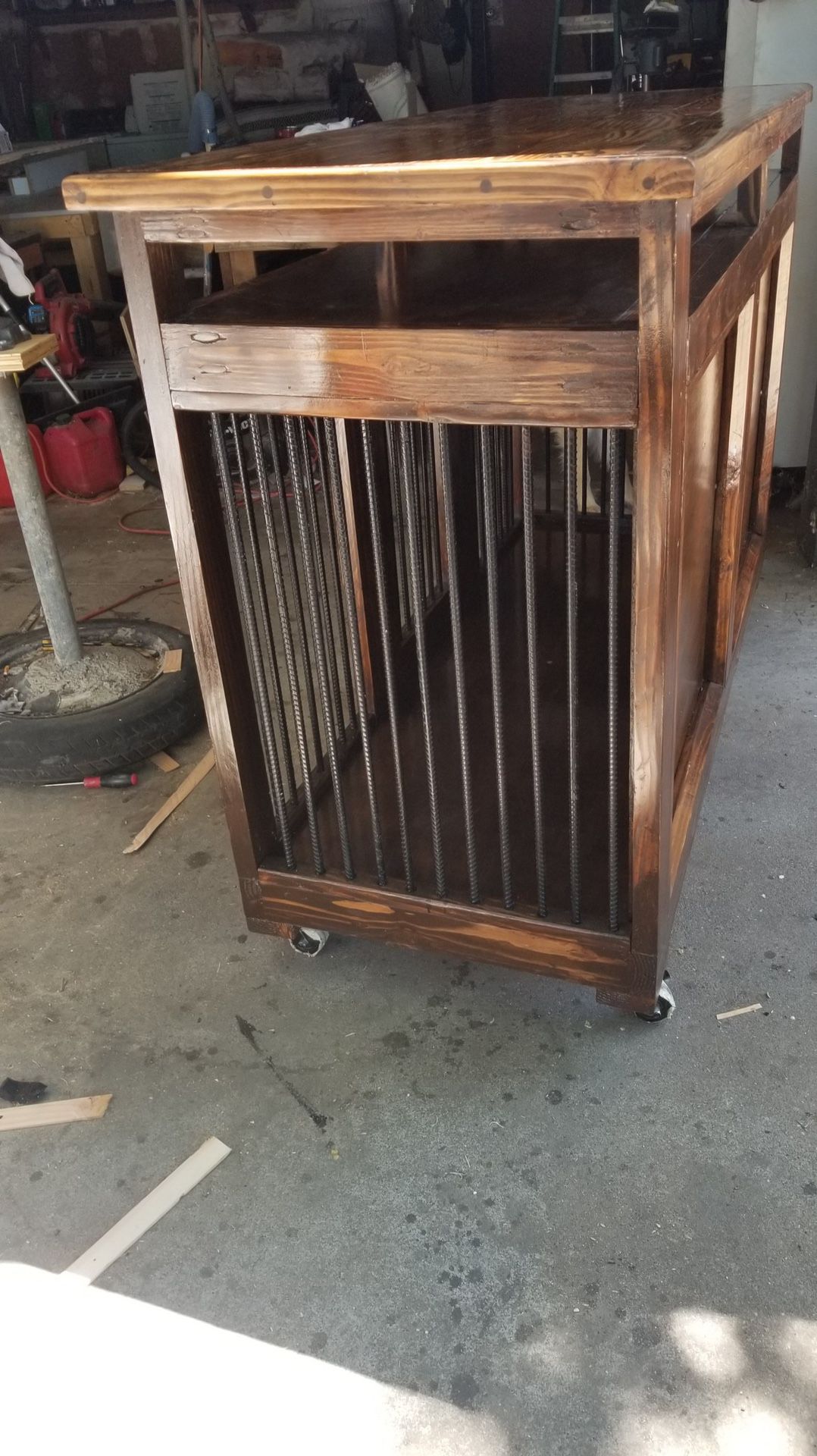In door tv stand dog kennel with wheels