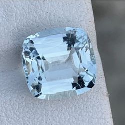 VVS 2.90CT Natural Aquamarine Gemstone Emerald Cut From Pakistan 