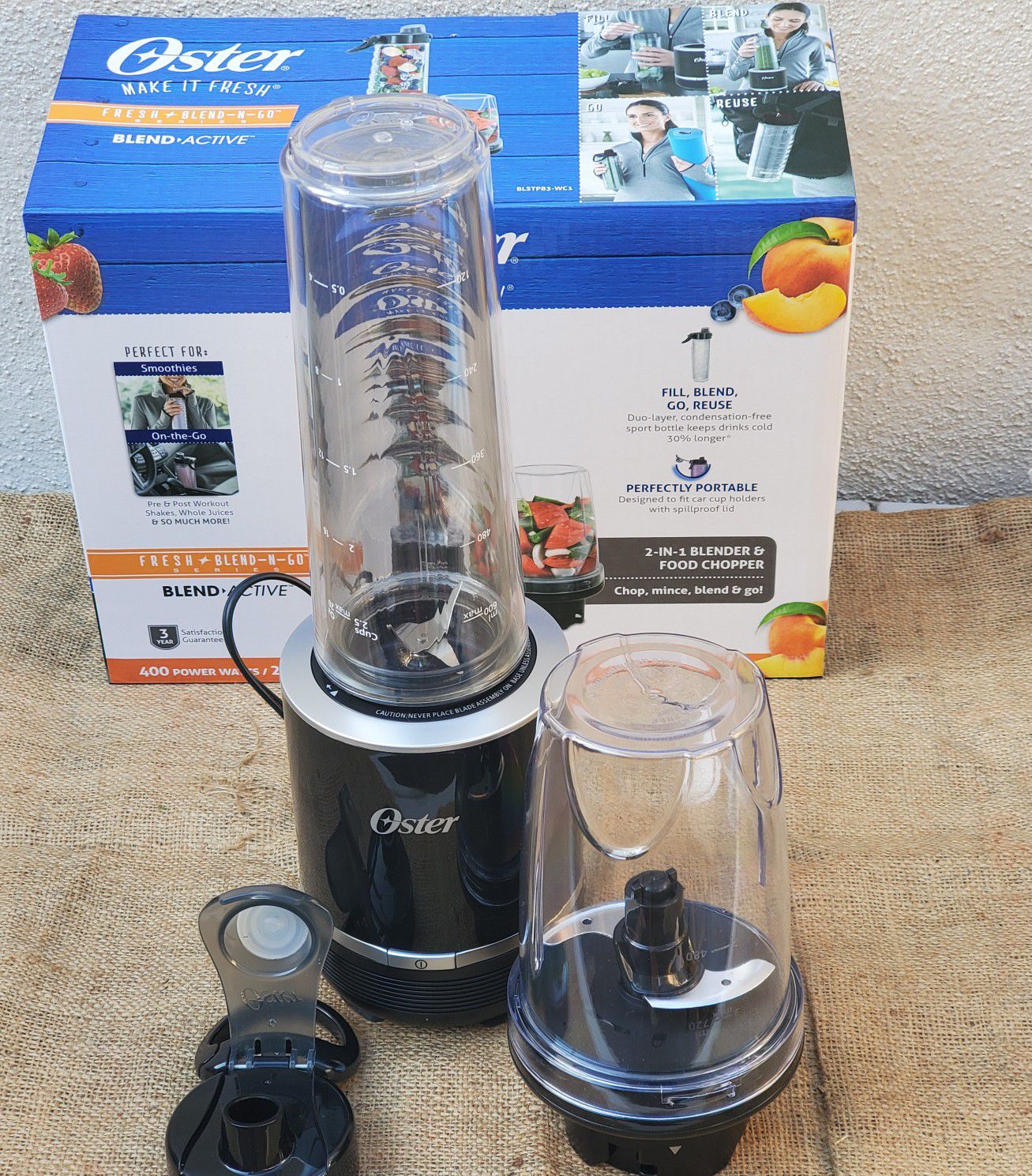 NEW OSTER Blend*Active 2-in-1 Blender and Food Chopper