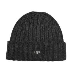 UGG Solid Rib Knit Beanie Charcoal Gray NEW Wool Blend