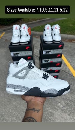 Jordan 4 White Cement Size 7,10.5,11,11.5,12