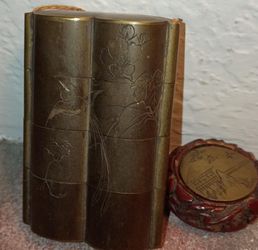 Japanese Inro Multi-Tier Metal Case