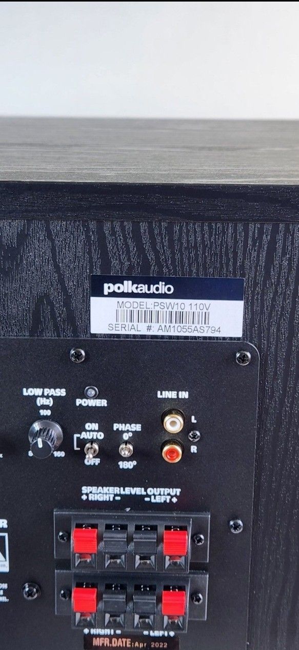 Polk fashion audio model psw10