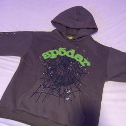 Spider (Sp5der) Gray And Green Hoodie Sizes Small Medium Large And XL