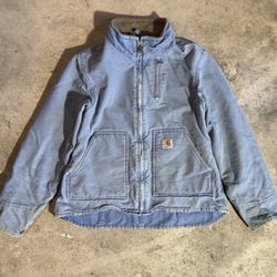 Carhartt Baby Blue Denim Chore Detroit Style Jacket