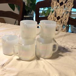 Vintage Federal Glass Iridescent Mugs