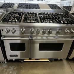 VIKING 48”WIDE GAS RANGE STOVE STAINLESS STEEL 8 BURNERS
