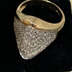 3 TCW Diamond Pyramid Cocktail Ring 