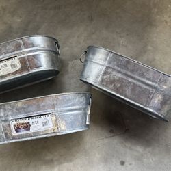 Galvanized 3.75 Gallon Tub  Set Of 3