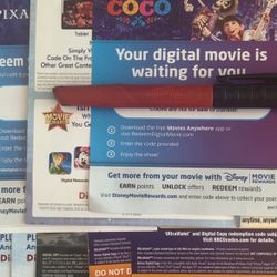 Digital Movie Codes Part 3———-$5 Each.