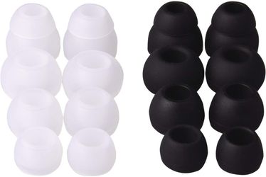 Replacement Earbuds Ear Tips fit Powerbeats, Skullcandy, Panasonic, Symphonized, iFrogz, Mpow, & More - Small, Medium, Large and Double Flange 8 Pair