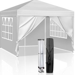 12X12 Portable Awning with 4 Side Walls with Windows for Outdoor Events, Parties, Weddings, Birthdays, Graduations Grey