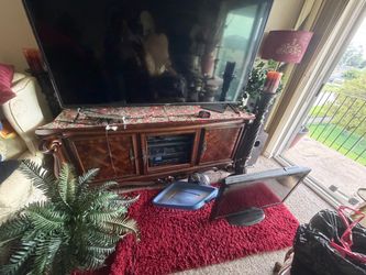 Ornate Wooden TV Console Cabinet