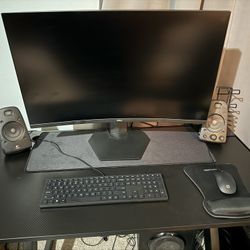 Gaming Setup for Sale: HP OMEN Desktop, Curved Monitor, Desk, Chair & Speakers – Like New!