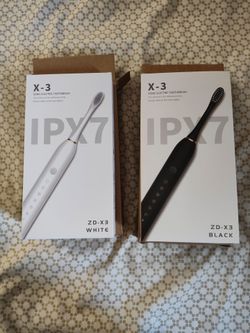 X-3 Sonic Electric Toothbrush – White & Black Bundle